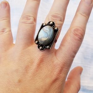 Vintage Taxco Abalone Shell Sterling Silver Ring